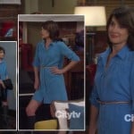 Robin’s sky blue shirt dress on How I Met Your Mother