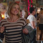 Jane’s cream, navy and brown striped sweater on Happy Endings