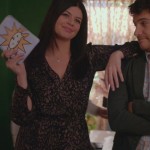 Penny’s printed wrap dress on Happy Endings