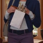 Jane’s purple pants and blue blazer on Happy Endings