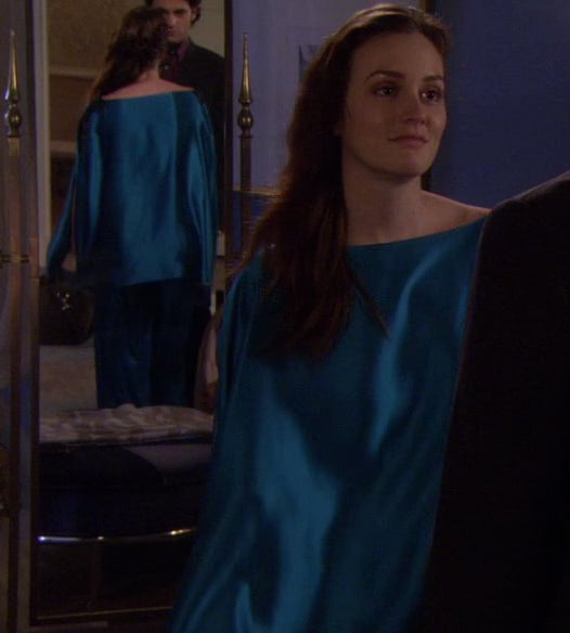 Blair's blue silk pajamas on Gossip Girl