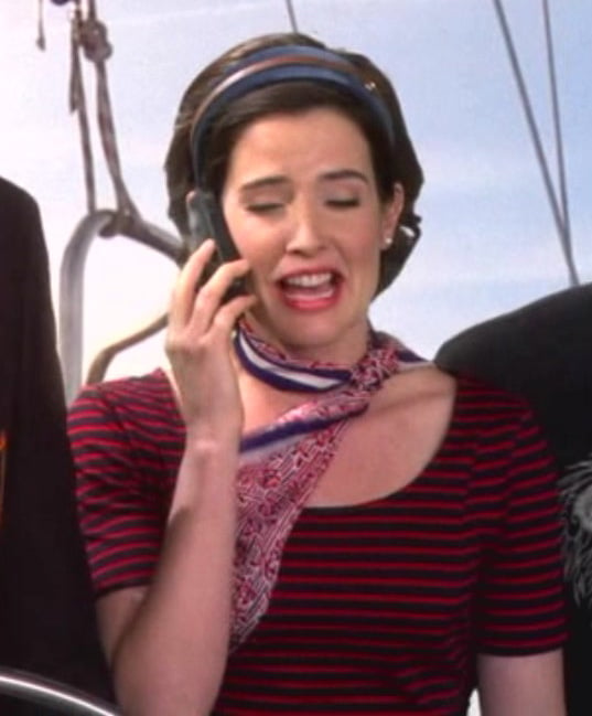 Robin's red and navy striped top on How I Met Your Mother