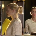 Lemon’s cream lace top worn with matching skirt and gold hair bow on Hart of Dixie