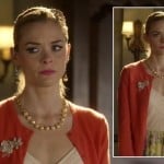 Lemon’s orange cardigan with flower brooch on Hart of Dixie