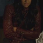 Emily’s red leather jacket on Pretty Little Liars