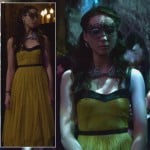 Spencer’s yellow dress at the masquerade gala on Pretty Little Liars