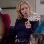 Britta’s navy blue and black colorblock shirt on Community