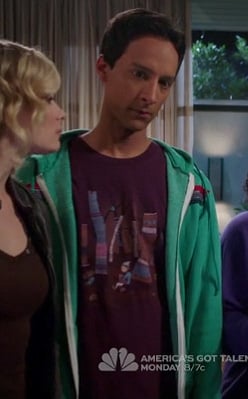 Abed's purple graphic print tee on Community