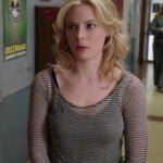 Britta’s sheer black and white striped top on Community