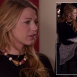 WornOnTV: Blairs black lace tights and dress on Gossip Girl