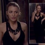 Serena’s black dress and necklace on Gossip Girl