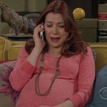 Lily’s pink/coral maternity sweater dress on How I Met Your Mother