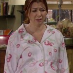 Lily’s white cherry print pajamas on How I Met Your Mother