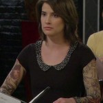 Robin’s black top with embellished peter pan collar on How I Met Your Mother
