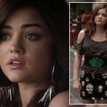 Aria’s skull print skirt and cutout top on Pretty Little Liars