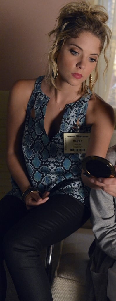 Hanna's blue snakeskin top on Pretty Little Liars