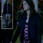 Aria’s black and white striped skirt on Pretty Little Liars