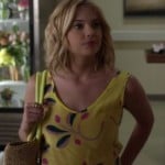 Hanna’s yellow top and straw shoulder bag on Pretty Little Liars