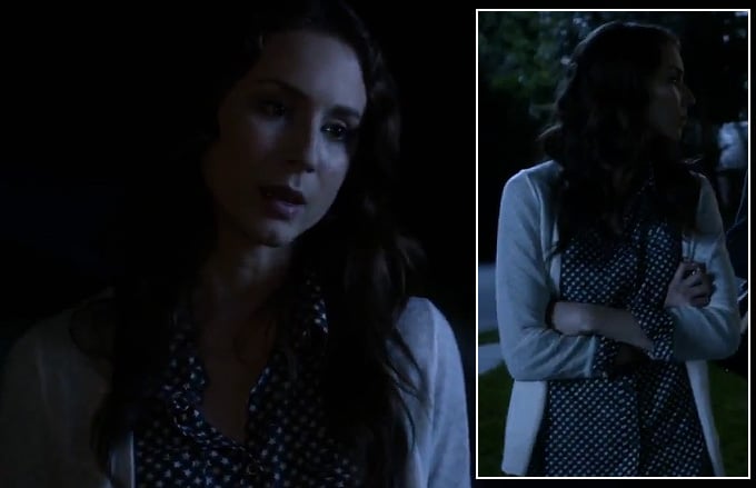 Spencer's navy blue and white star print top on Pretty Little Liars