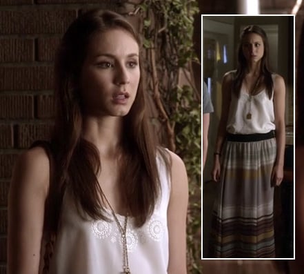 Spencer's striped maxi skirt on Pretty Little Liars