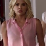 Hanna’s pink shirt with capped collar on Pretty Little Liars
