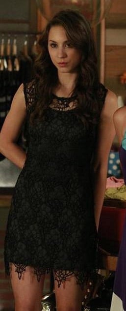 Spencer's black lace/crochet dress on Pretty Little Liars