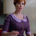 Joan’s purple peter pan collar dress on Mad Men