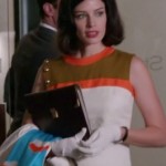 Megan Draper’s white and orange shift dress on Mad Men