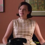 Peggy’s cream plaid dress on Mad Men