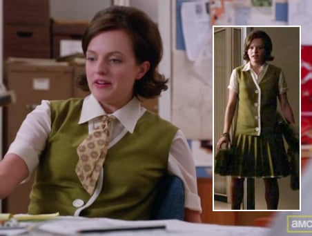 Peggy's green drop waist dress on Mad Men