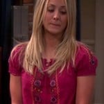 Penny’s red peasant style top on Big Bang Theory