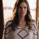 Zoe’s white sweater with black stripes/lines on Hart of Dixie