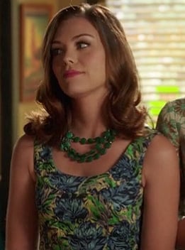 Annabeth's blue and green printed dress on Hart of Dixie