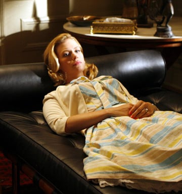Betty Draper's blue and yellow striped dress on Mad Men