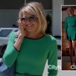 Jane’s green dress with navy trim on Happy Endings season 3
