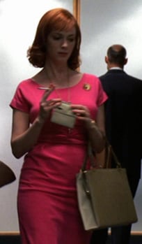 Joan's hot pink dress on Mad Men