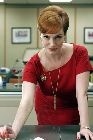 Joan's red wiggle dress on Mad Men