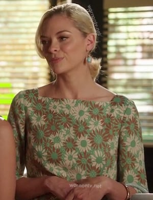 Lemon's green and brown daisy print dress on Hart of Dixie