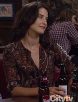 Robin's brown paisley blouse on How I Met Your Mother