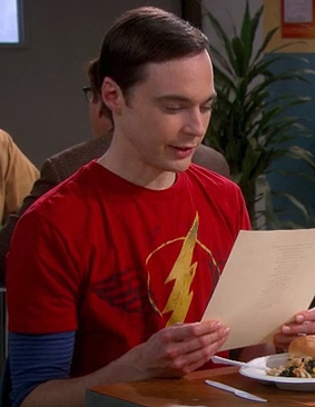 Sheldon’s red flash shirt on The Big Bang Theory