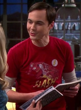 Sheldon's red Flash shirt on The Big Bang Theory
