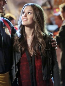 Zoe Hart's red and black top with jacket on Hart of Dixie halloween ep