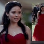 April’s red strapless dress on The Vampire Diaries