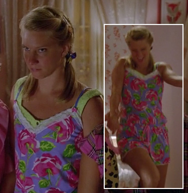 Brittany's purple floral pajama romper on Glee