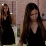 Elena’s black dress at the funeral on The Vampire Diaries