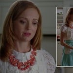 Emma’s coral flower necklace and blue apron on Glee