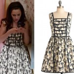 Jess’s black and white dress in New Girl flashback