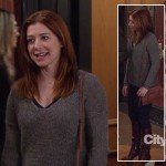 Lily’s grey sweater and brown purse on How I Met Your Mother