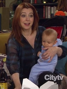 Lily's sheer blue plaid shirt on How I Met Your Mother