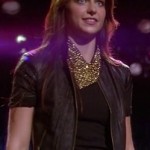 Marley’s gold studded bandana and short sleeved leather jacket on Glee